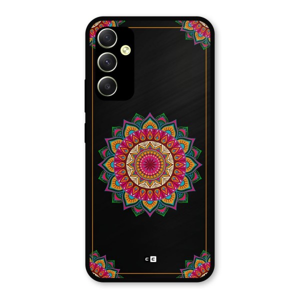 Amazing Mandala Art Metal Back Case for Galaxy A34