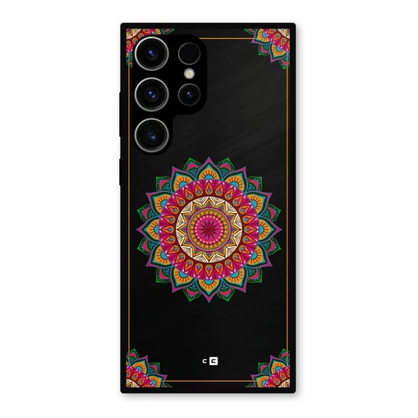 Amazing Mandala Art Metal Back Case for Galaxy S23 Ultra