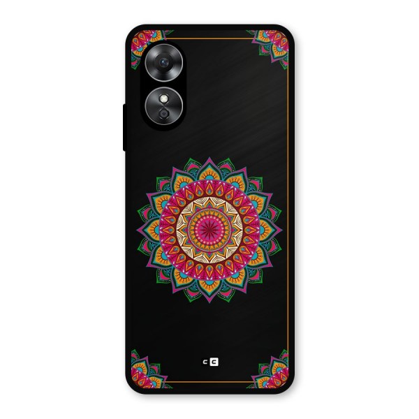 Amazing Mandala Art Metal Back Case for Oppo A17