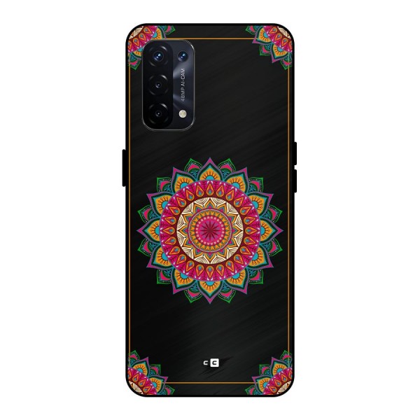 Amazing Mandala Art Metal Back Case for Oppo A74 5G