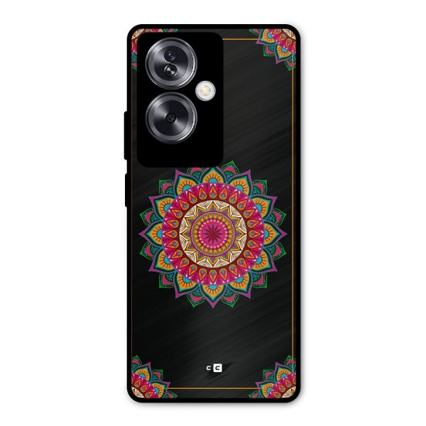 Amazing Mandala Art Metal Back Case for Oppo A79 5G