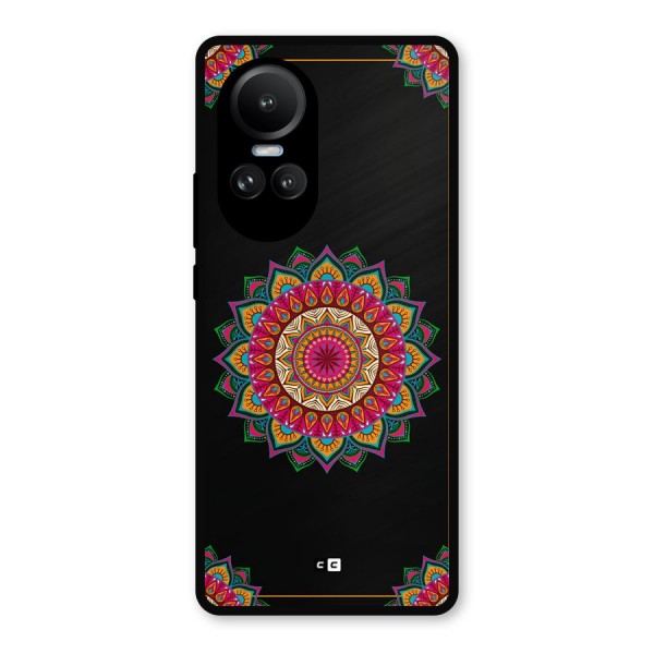 Amazing Mandala Art Metal Back Case for Oppo Reno10 Pro