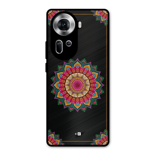 Amazing Mandala Art Metal Back Case for Oppo Reno11 5G