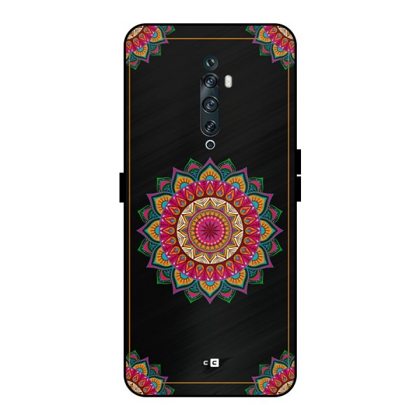 Amazing Mandala Art Metal Back Case for Oppo Reno2 F