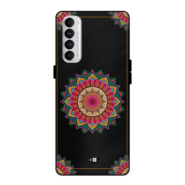 Amazing Mandala Art Metal Back Case for Oppo Reno4 Pro