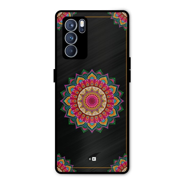 Amazing Mandala Art Metal Back Case for Oppo Reno6 Pro 5G