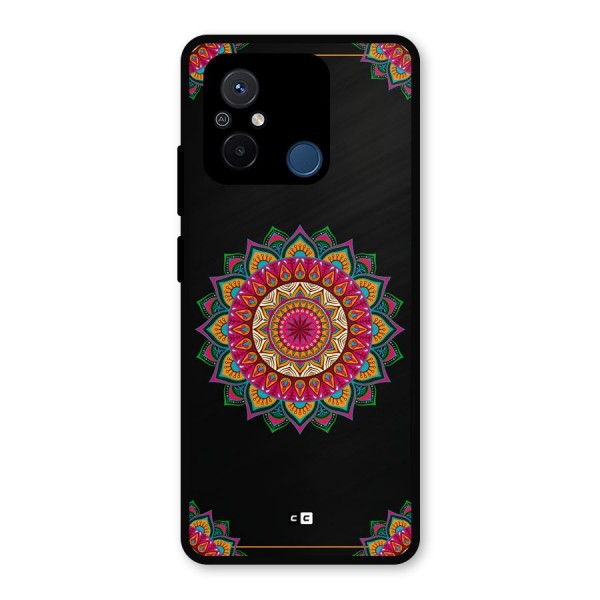 Amazing Mandala Art Metal Back Case for Poco C55