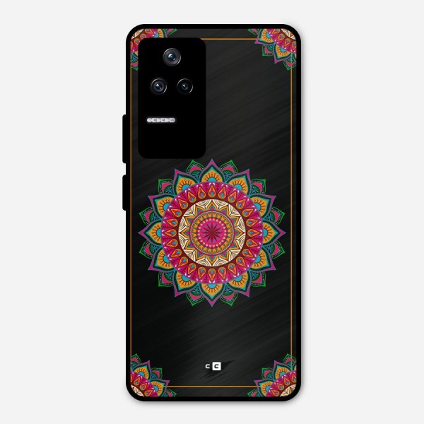 Amazing Mandala Art Metal Back Case for Poco F4 5G