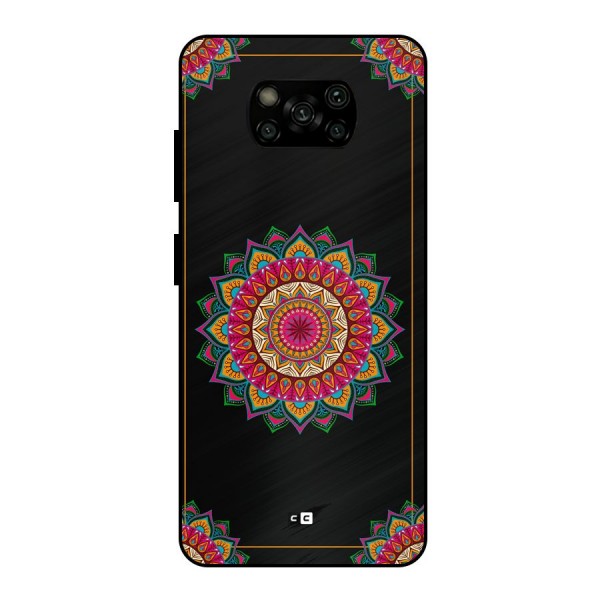 Amazing Mandala Art Metal Back Case for Poco X3