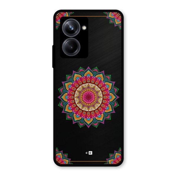 Amazing Mandala Art Metal Back Case for Realme 10 Pro