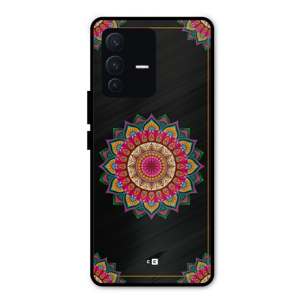 Amazing Mandala Art Metal Back Case for Vivo V23 Pro