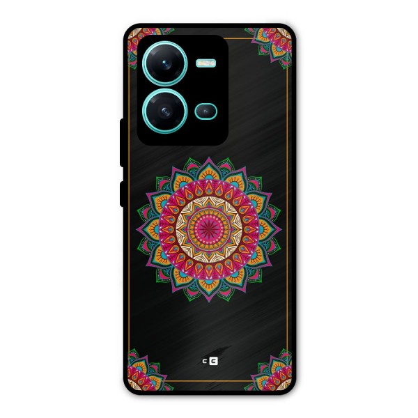 Amazing Mandala Art Metal Back Case for Vivo V25