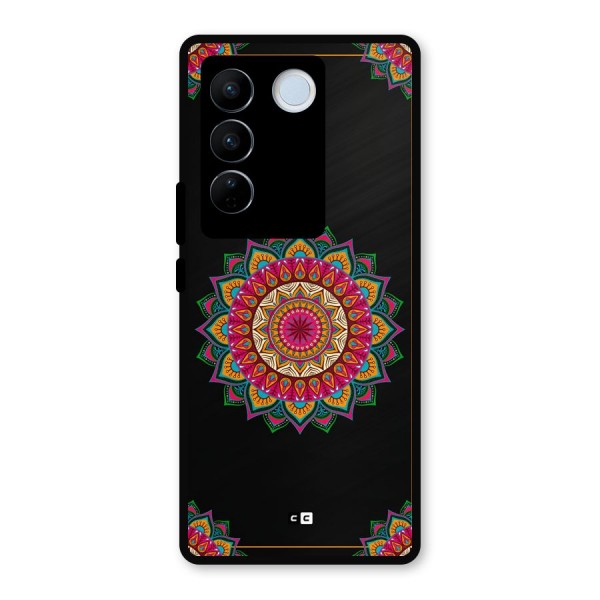 Amazing Mandala Art Metal Back Case for Vivo V27 Pro