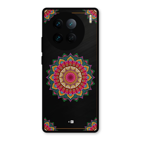 Amazing Mandala Art Metal Back Case for Vivo X90 Pro