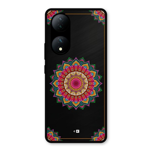 Amazing Mandala Art Metal Back Case for Vivo Y100