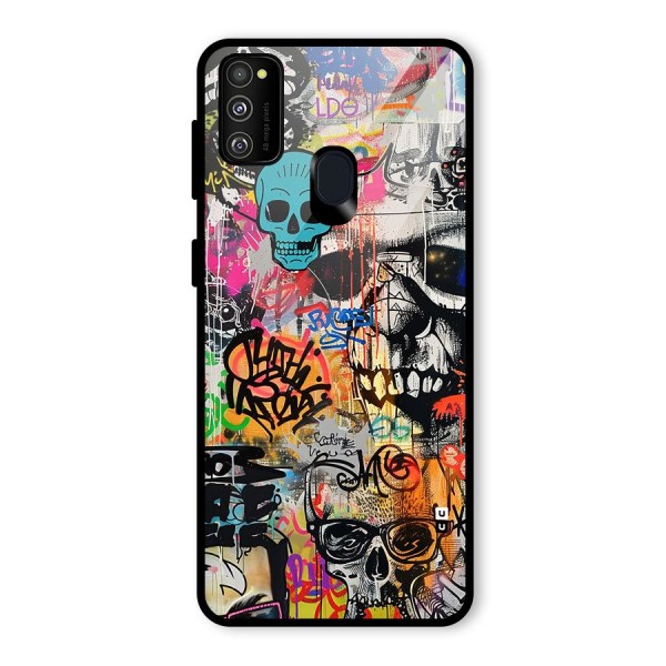 Amazing Street Art Glass Back Case for Galaxy M21