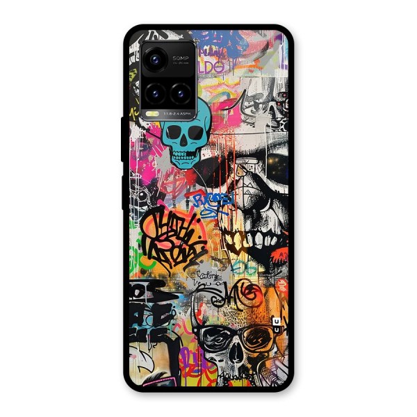 Amazing Street Art Glass Back Case for Vivo Y21G