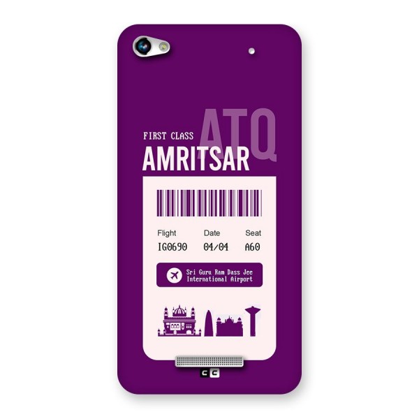 Amritsar Boarding Pass Back Case for Canvas Hue 2 A316