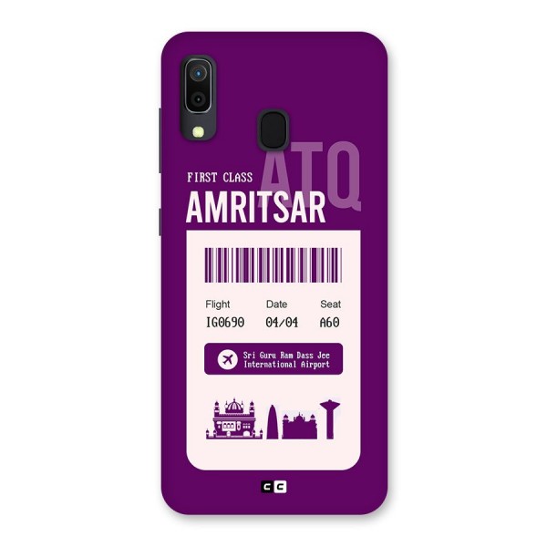 Amritsar Boarding Pass Back Case for Galaxy A20