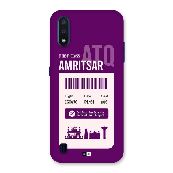 Amritsar Boarding Pass Back Case for Galaxy M01