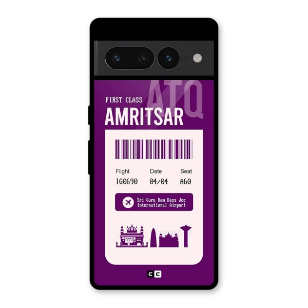 Amritsar Boarding Pass Glass Back Case for Google Pixel 7 Pro