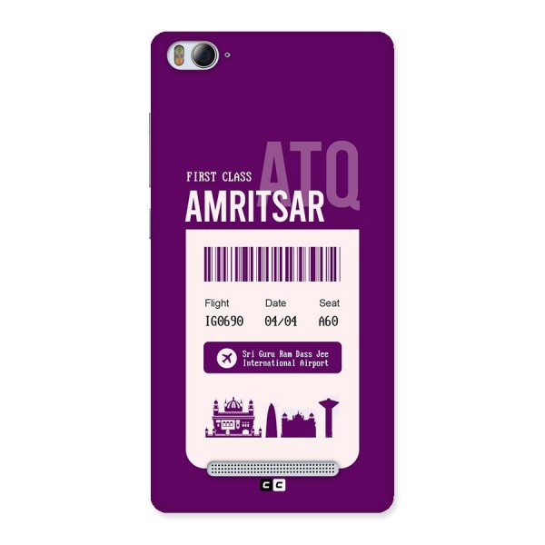 Amritsar Boarding Pass Back Case for Mi4i