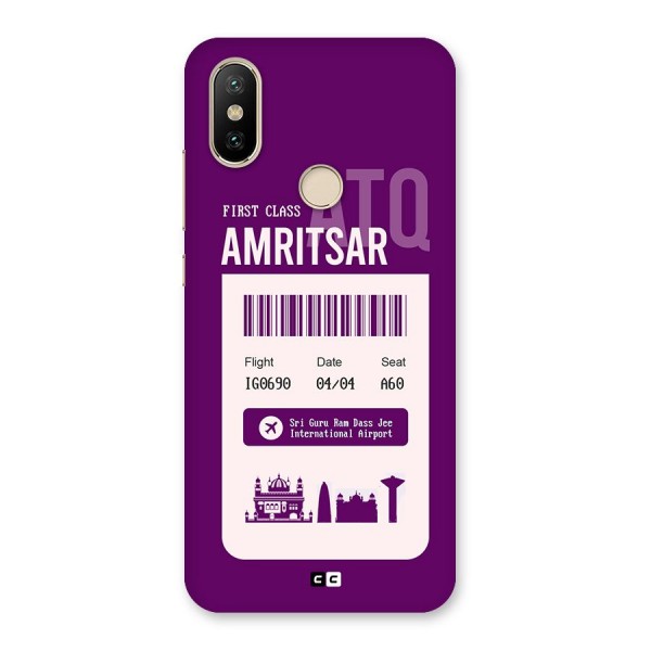 Amritsar Boarding Pass Back Case for Mi A2