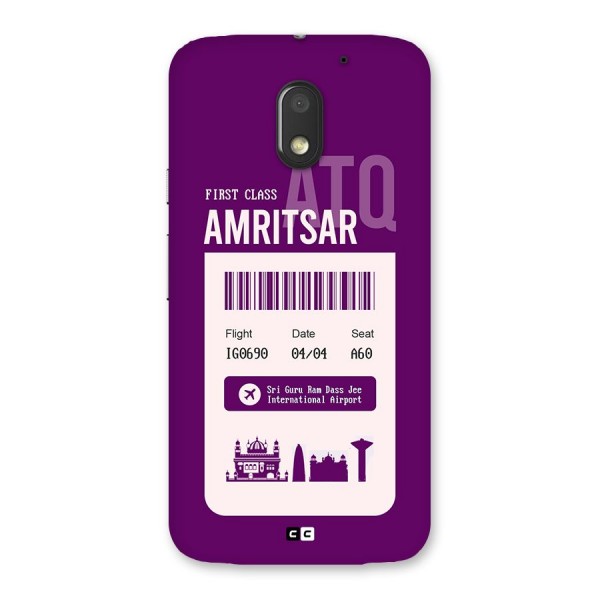 Amritsar Boarding Pass Back Case for Moto E3 Power