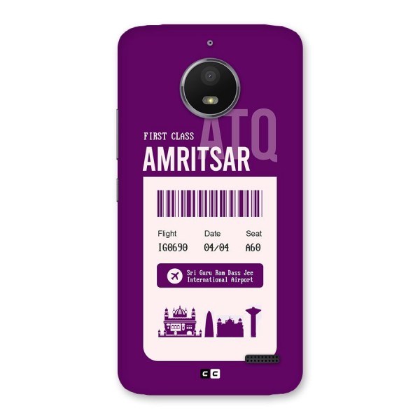 Amritsar Boarding Pass Back Case for Moto E4