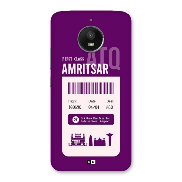 Amritsar Boarding Pass Back Case for Moto E4 Plus