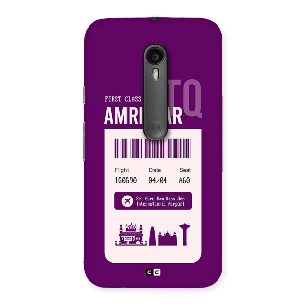 Amritsar Boarding Pass Back Case for Moto G3