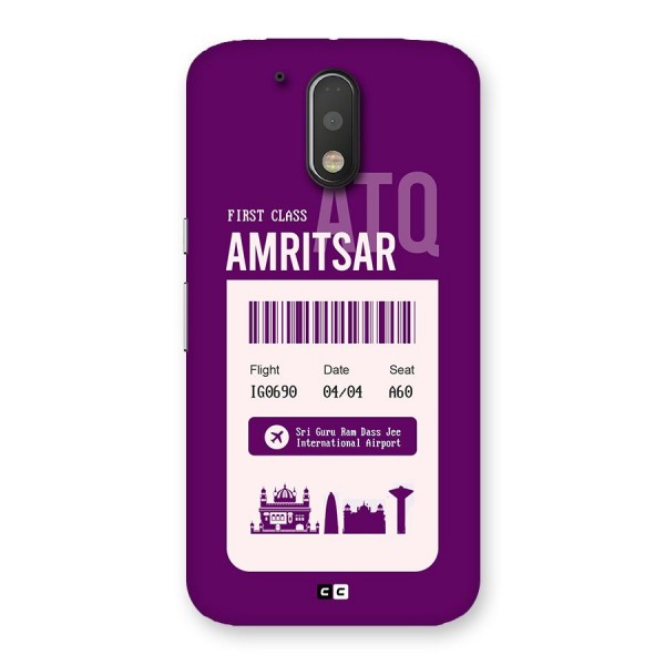 Amritsar Boarding Pass Back Case for Moto G4