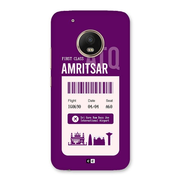 Amritsar Boarding Pass Back Case for Moto G5 Plus