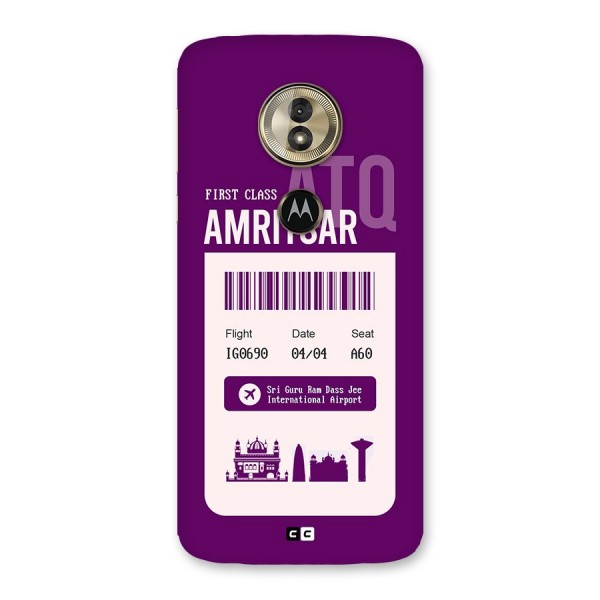 Amritsar Boarding Pass Back Case for Moto G6 Play