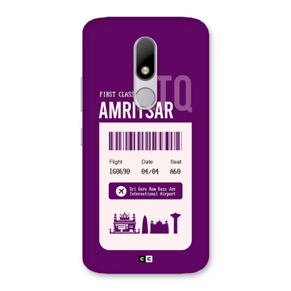 Amritsar Boarding Pass Back Case for Moto M