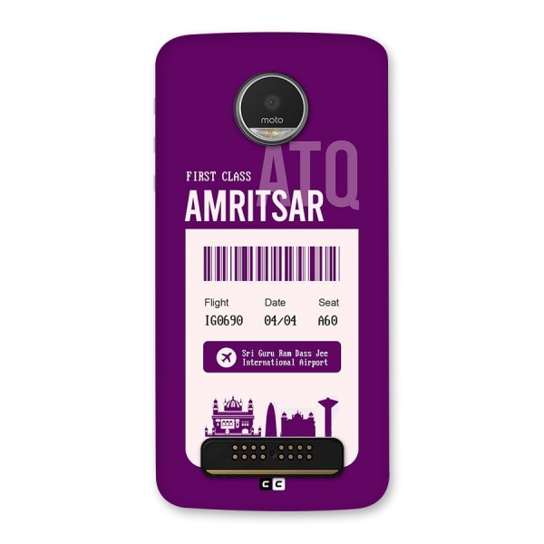 Amritsar Boarding Pass Back Case for Moto Z Play