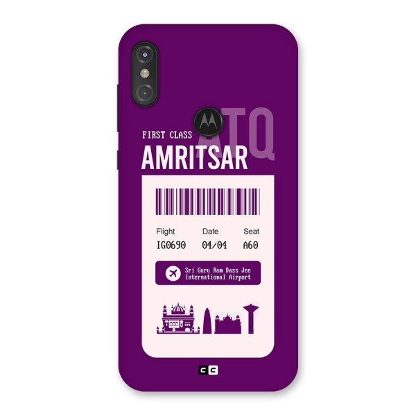 Amritsar Boarding Pass Back Case for Motorola One Power