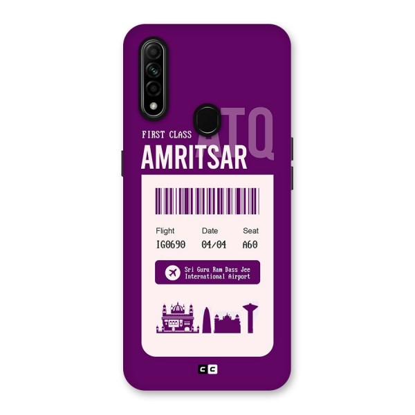 Amritsar Boarding Pass Back Case for Oppo A31