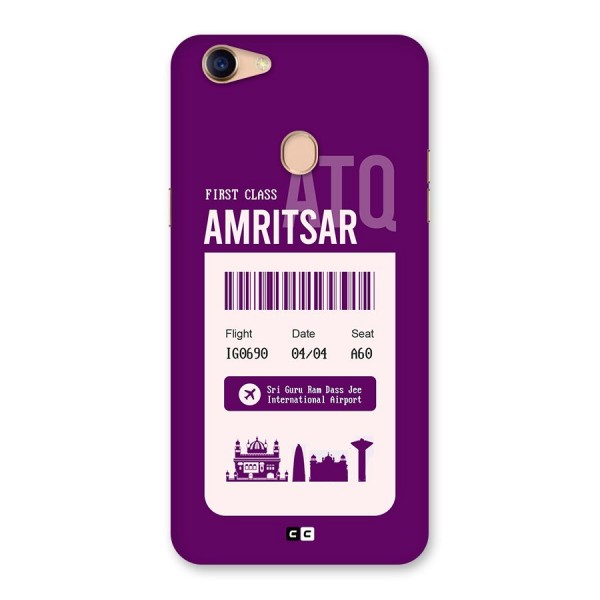 Amritsar Boarding Pass Back Case for Oppo F5