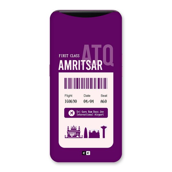 Amritsar Boarding Pass Back Case for Oppo Find X