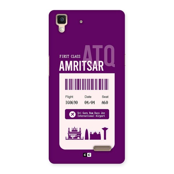 Amritsar Boarding Pass Back Case for Oppo R7