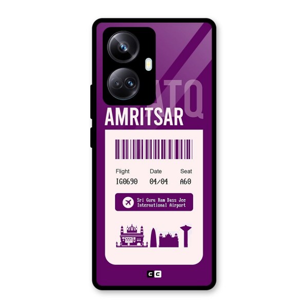 Amritsar Boarding Pass Glass Back Case for Realme 10 Pro Plus