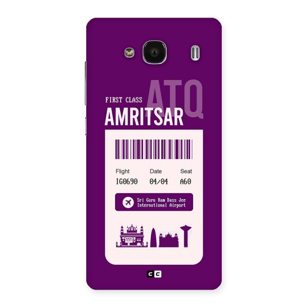 Amritsar Boarding Pass Back Case for Redmi 2s