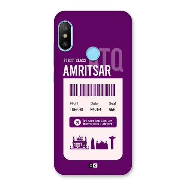 Amritsar Boarding Pass Back Case for Redmi 6 Pro