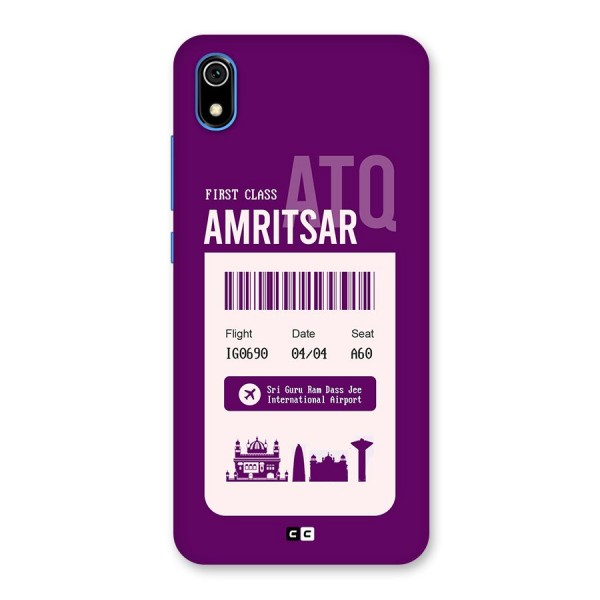 Amritsar Boarding Pass Back Case for Redmi 7A