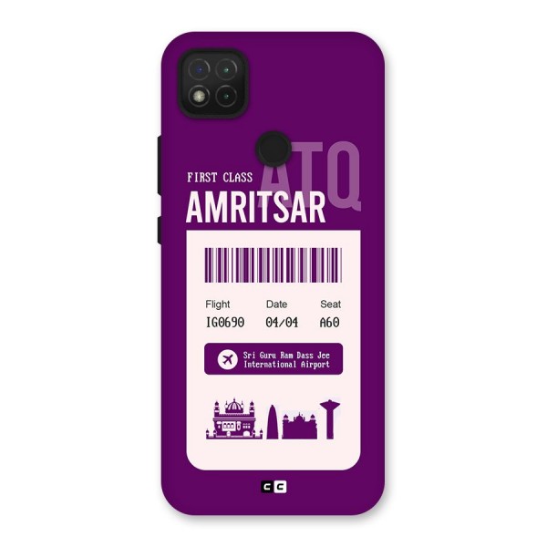 Amritsar Boarding Pass Back Case for Redmi 9