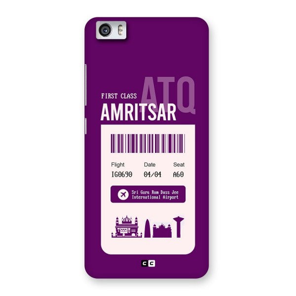 Amritsar Boarding Pass Back Case for Redmi Mi 5