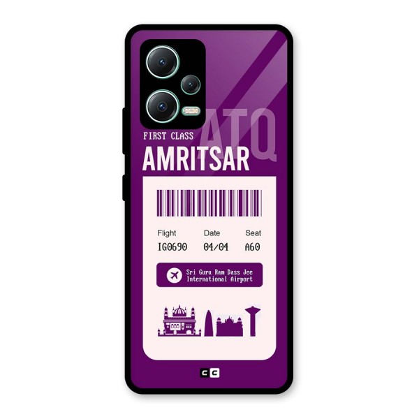 Amritsar Boarding Pass Glass Back Case for Redmi Note 12 5G