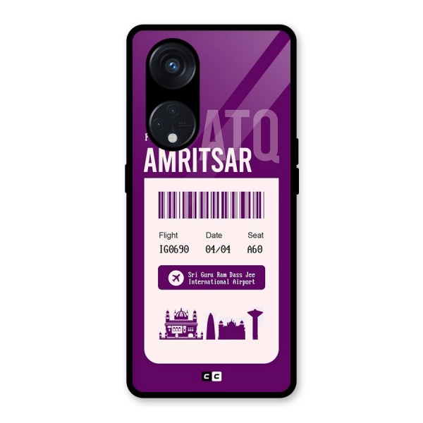 Amritsar Boarding Pass Glass Back Case for Reno8 T 5G