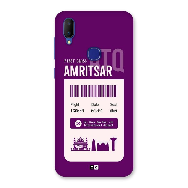 Amritsar Boarding Pass Back Case for Vivo V11